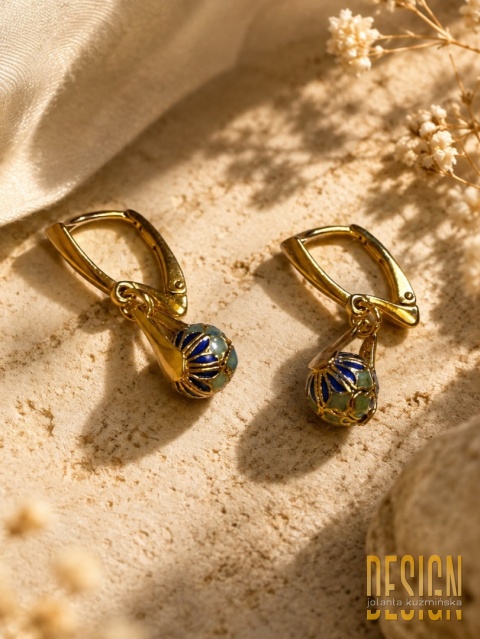 Kolczyki Emalia Blue