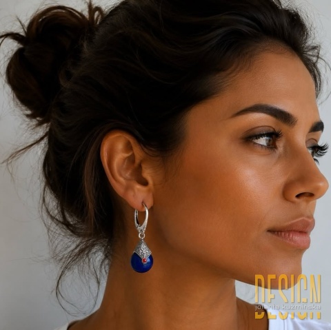 Kolczyki z lapisu lazuli – srebro 925, koral i turkus